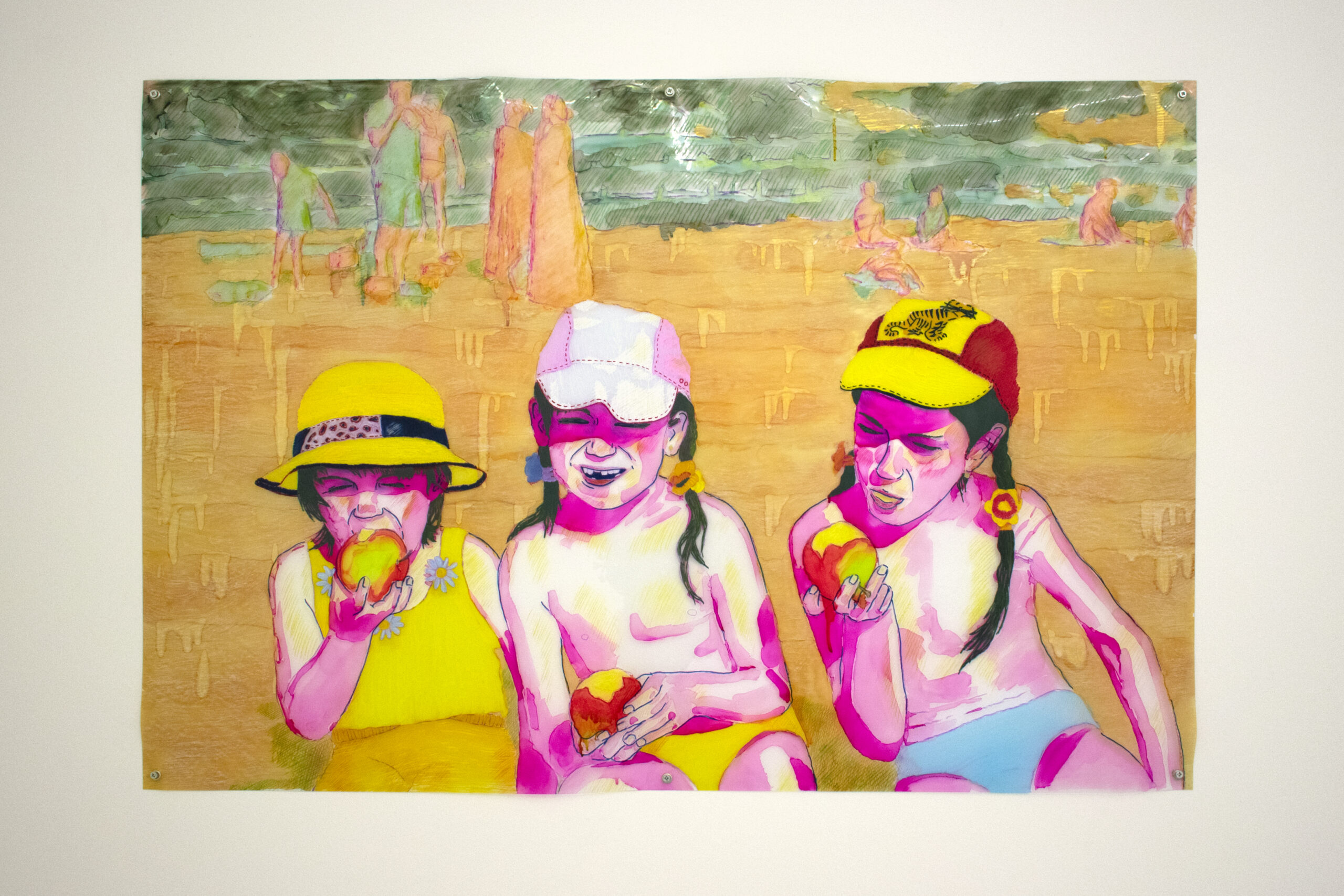 "Palangoje (À Palanga)", technique mixte sur plastique, 83x123cm, 2026