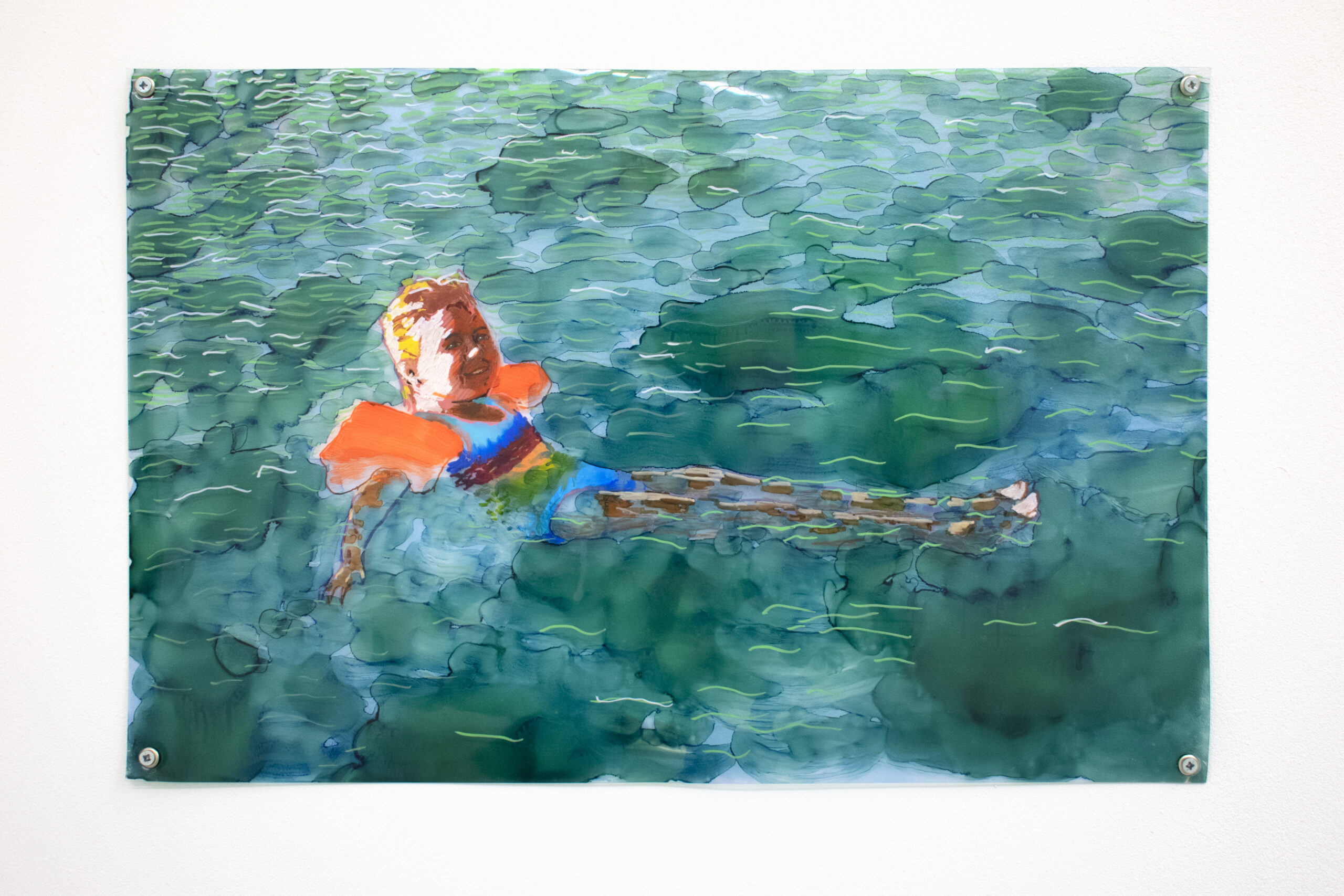 "Šiaurės jūroje (Dans la mer du Nord)", technique mixte sur plastique, 27x41cm, 2026