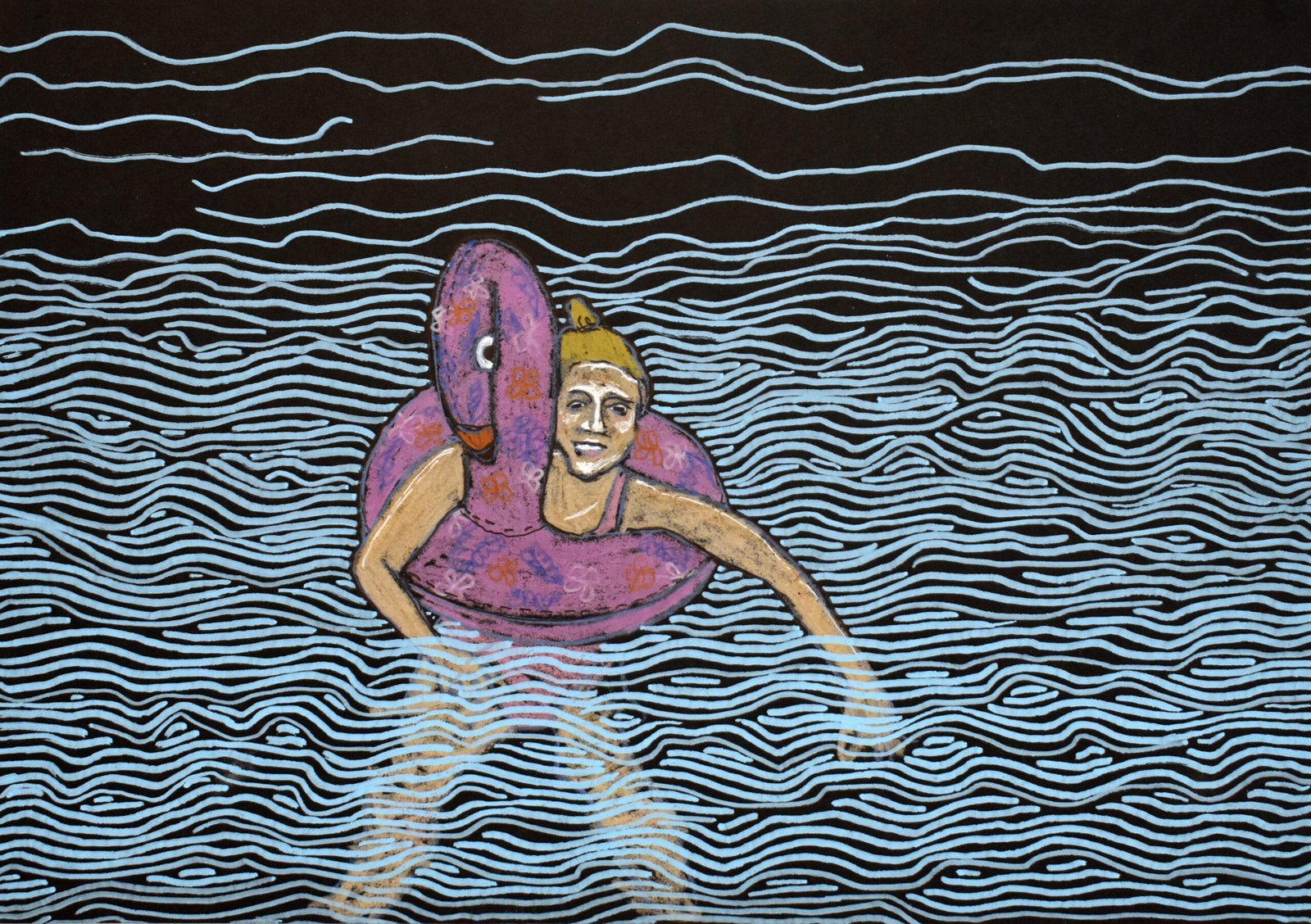 “Why can't I do that everyday?”, technique mixte sur papier, 25 x 17,5 cm, 2021